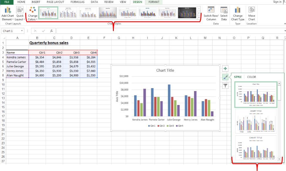 chart tools format tab excel 2016 for mac